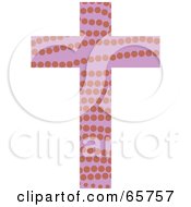 Poster, Art Print Of Pink Patterned Cross With Dots