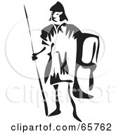 Poster, Art Print Of Black And White Roman Soldier