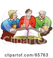 Three Men Drinking Beer In Front Of A Bible