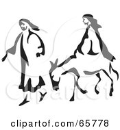 Poster, Art Print Of Mary And Joseph With A Mule