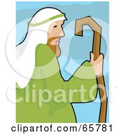Poster, Art Print Of Profiled Shepherd Holding His Cane