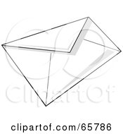 Royalty Free RF Clipart Illustration Of A White Envelope With Shadows