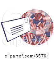 Poster, Art Print Of White Envelope Floating Towards An American Globe