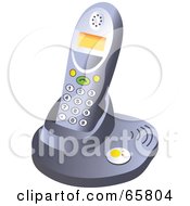 Royalty Free RF Clipart Illustration Of A Cordless Telephone On Its Base by Prawny