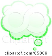 Poster, Art Print Of Cloud Shaped Green Thought Bubble
