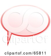 Royalty Free RF Clipart Illustration Of A Rounded Red Speech Bubble by Prawny