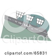 Poster, Art Print Of Shopping Carts On A Www Roadway