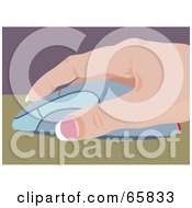 Royalty Free RF Clipart Illustration Of A Ladys Hand On A Computer Mouse