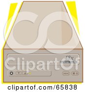 Royalty Free RF Clipart Illustration Of A Tan Computer Cd Drive