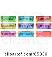 Poster, Art Print Of Digital Collage Of Chat Email Forum Games Help Join Purchase Contact And Blank Web Buttons