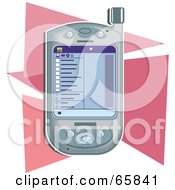 Royalty Free RF Clipart Illustration Of A Modern Pda Device Over Pink Triangles