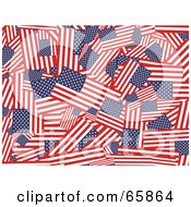 Poster, Art Print Of Collage Background Of American Flags