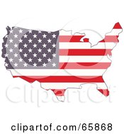 Poster, Art Print Of American Flag Map