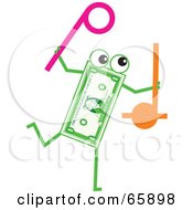 Poster, Art Print Of Banknote Character Carrying Noise Makers