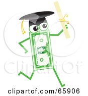 Royalty Free RF Clipart Illustration Of A Banknote Character Graduate by Prawny