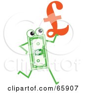 Poster, Art Print Of Banknote Character Carrying A Pound Symbol