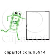 Poster, Art Print Of Banknote Character Pushing A Sign