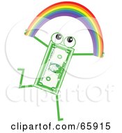 Banknote Character Carrying A Rainbow