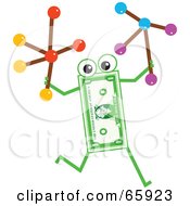 Poster, Art Print Of Banknote Character Carrying Molecules