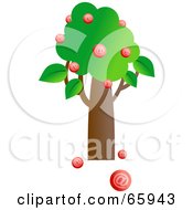 Royalty Free RF Clipart Illustration Of A Green Tree With Arobase At Symbol Fruits by Prawny