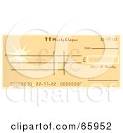 Royalty Free RF Clipart Illustration Of An Orange Cheque With Dollar Symbols