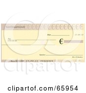 Royalty Free RF Clipart Illustration Of A Beige Bank Cheque