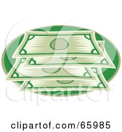 Poster, Art Print Of Stacked Green Bank Notes