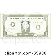 Royalty Free RF Clipart Illustration Of A Flat Green Bank Note