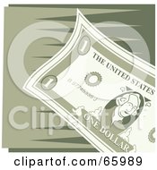 Poster, Art Print Of Slanted Bank Note On Green
