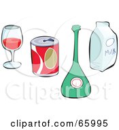 Digital Collage Of Non Alcoholic And Alcoholic Beverages