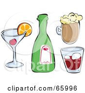 Poster, Art Print Of Digital Collage Of Alcoholic Beverages