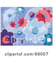 Poster, Art Print Of Flower Design On A Purple Background