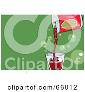Poster, Art Print Of Pouring Can Of Red Soda With Bubbles Over Green