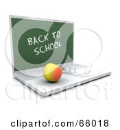 Apple And Glasses On A Laptop With A Back To School Chalkboard Screen