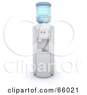 Royalty Free RF Clipart Illustration Of A 3d White Water Cooler In An Office by KJ Pargeter