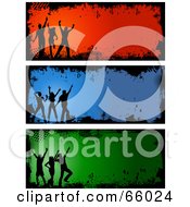 Poster, Art Print Of Digital Collage Of Silhouetted Grunge Dancer Headers