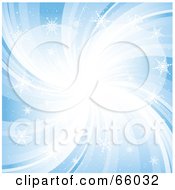 Poster, Art Print Of Blue Snowflake Swirl Background