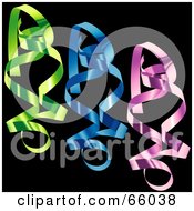 Poster, Art Print Of Digital Collage Of Colorful Confetti Swirls On Black - Version 3