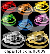 Poster, Art Print Of Digital Collage Of Colorful Confetti Swirls On Black - Version 1