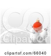 Poster, Art Print Of Soft Swirl Background Of Red And White Christmas Baubles