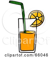 Poster, Art Print Of Sketched Glass Of Orange Juice
