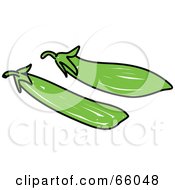 Royalty Free RF Clipart Illustration Of Two Mange Tout Snow Peas