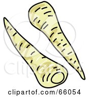 Royalty Free RF Clipart Illustration Of Two Parsnips