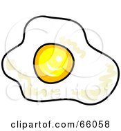 Royalty Free RF Clipart Illustration Of A Sketched Sunny Side Up Fried Egg