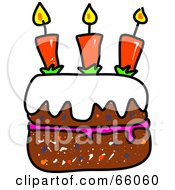 Poster, Art Print Of Sketched Birthday Cake With Candles