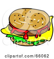Poster, Art Print Of Sketched Cheeseburger