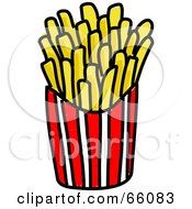 Poster, Art Print Of Sketched French Fries In A Container