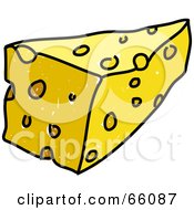 Royalty Free RF Clipart Illustration Of A Sketched Block Of Cheese by Prawny