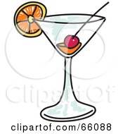 Poster, Art Print Of Fruity Sketched Cocktail