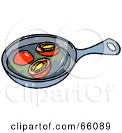 Royalty Free RF Clipart Illustration Of Sketched Tomatoes In A Frying Pan